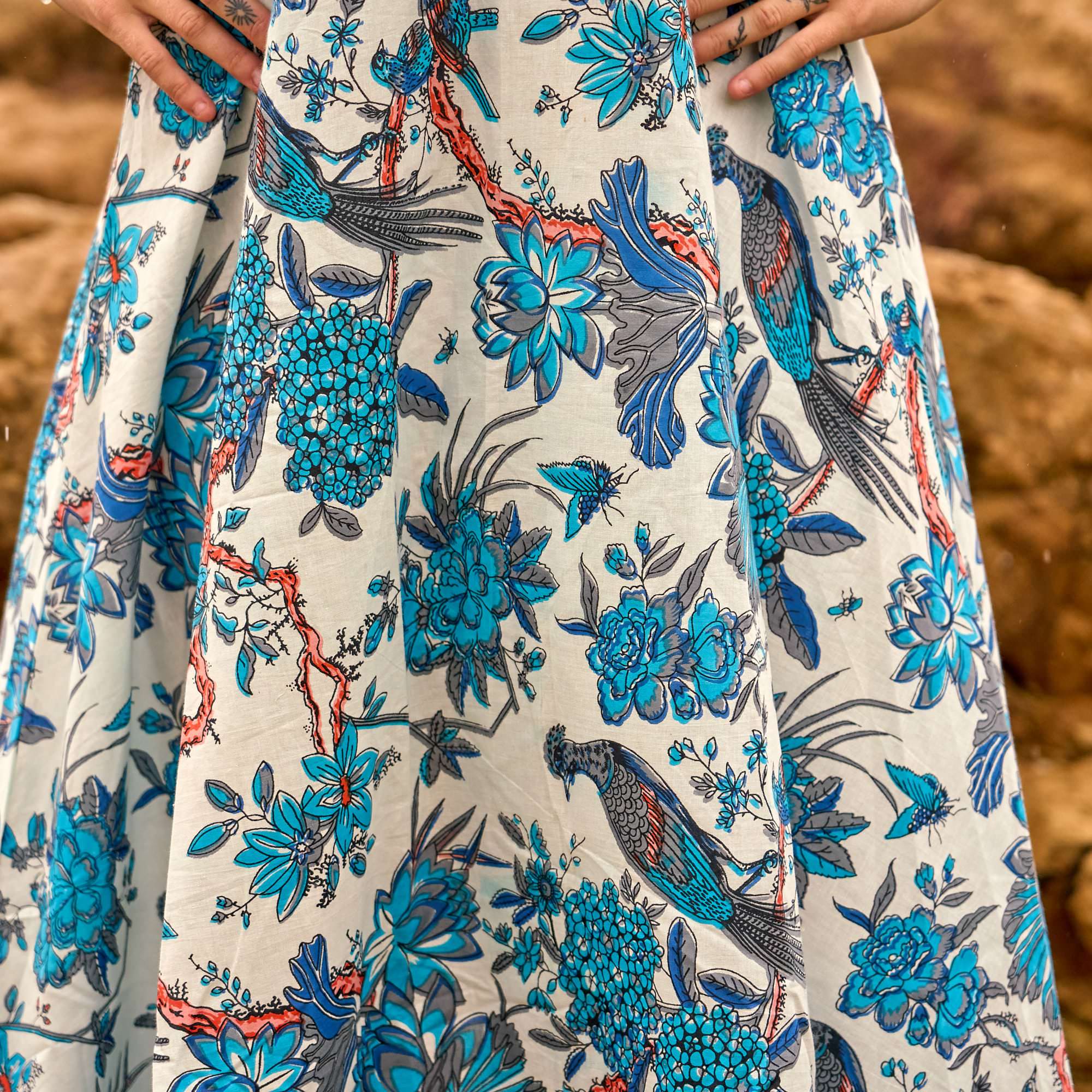 Blue Heron Maxi Dress - Soft Blue Flowy Summer Boho Dress