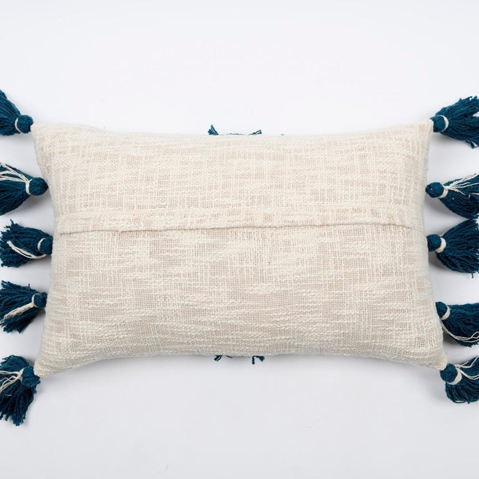 Boho Indigo Tassel Cushion Cover