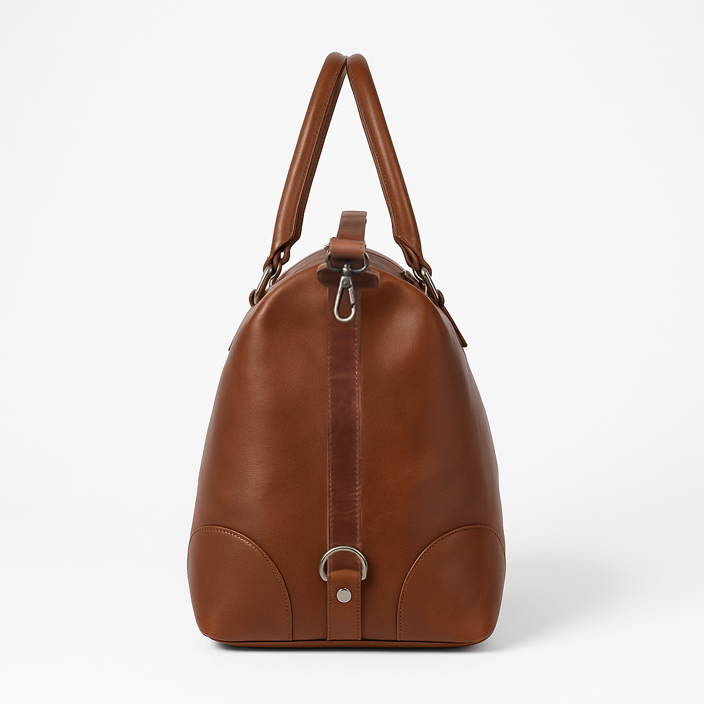 Boho Leather Duffle Bag – Handmade Travel Essential