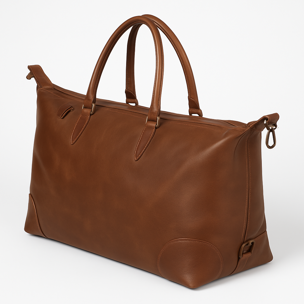 Boho Leather Duffle Bag – Handmade Travel Essential