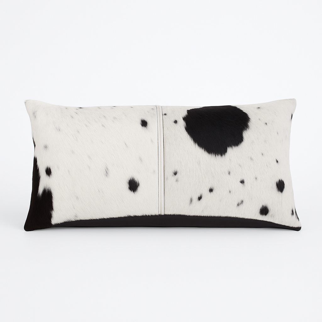 Black & White Cowhide Cushion - Luxury Style