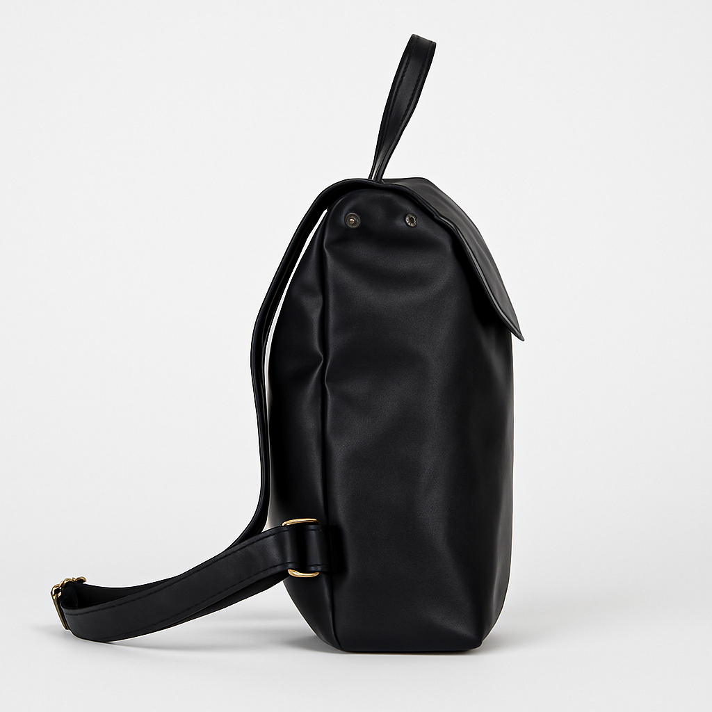 Minimalist Black Leather Backpack - Sleek Carry