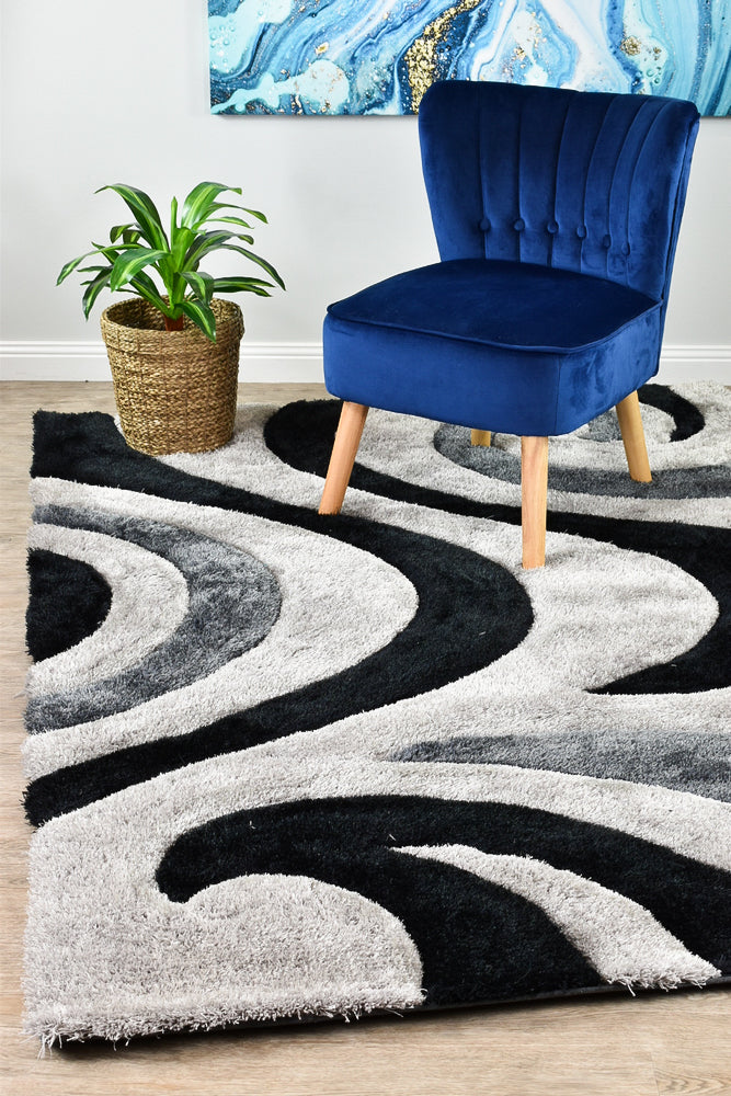 Florida Black Grey Rug 883 - Bold Statement Rug