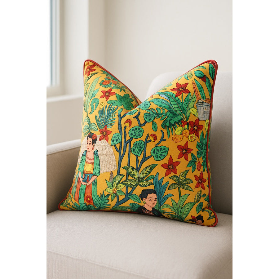 Frida's Surreal Vibrance Cushion Cover