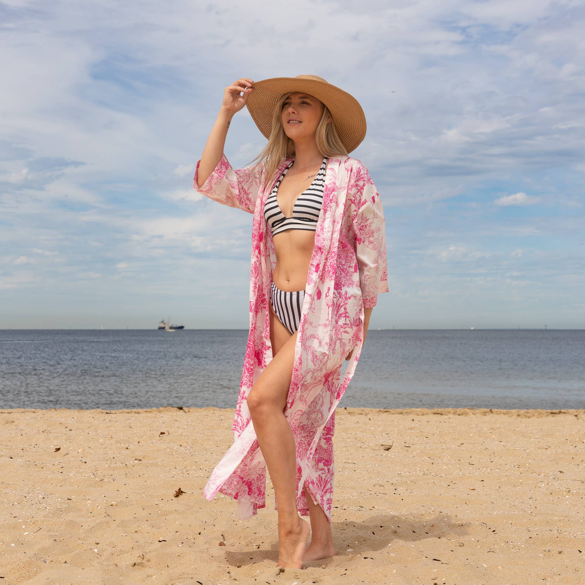 FLORAL VIBES' Women's Cotton Kimono Robe - Light Style