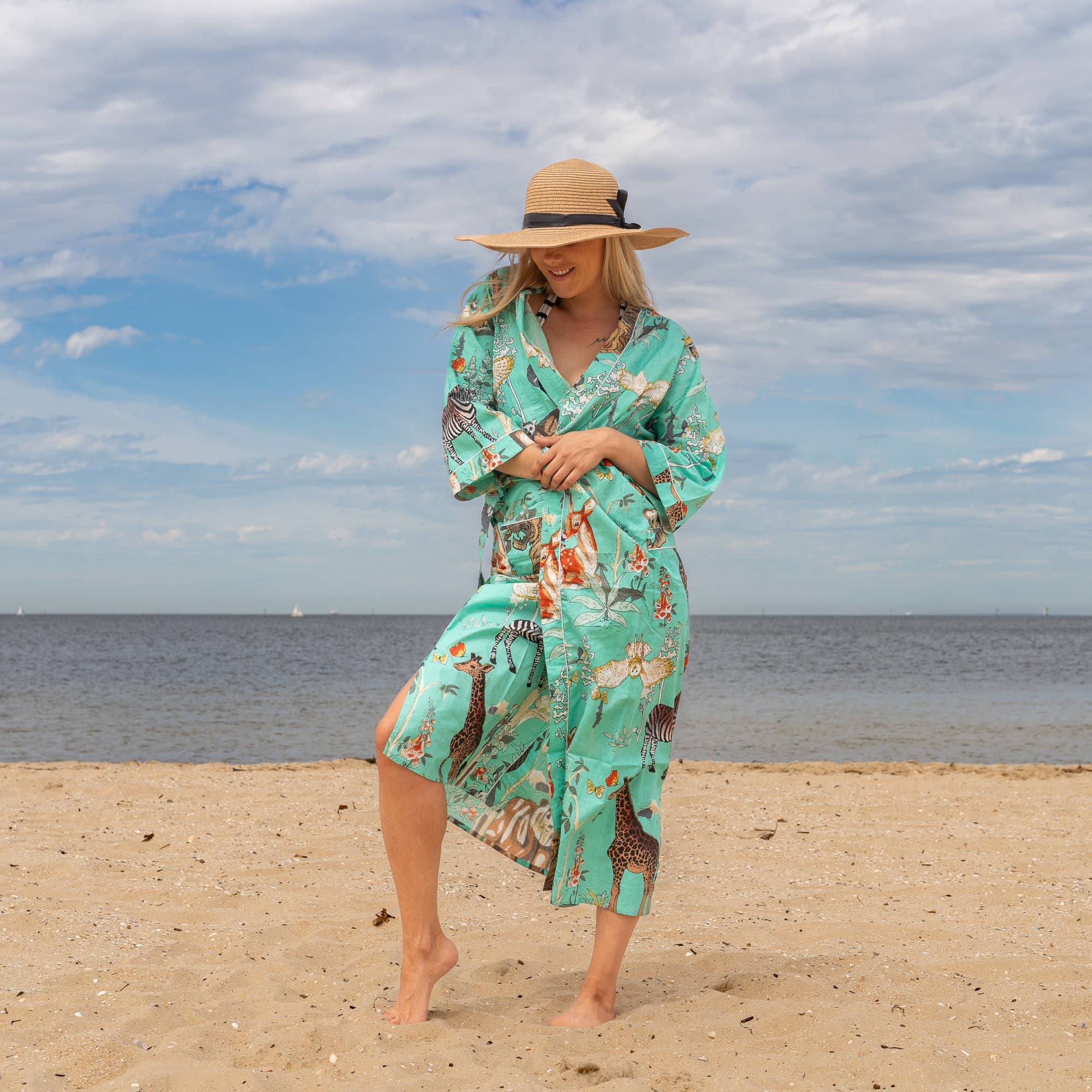 BOHO GREENS' Women's Cotton Kimono Robe - Boho Vibe