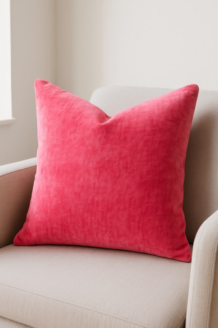 Flamingo Haze Velvet Cushion Cover