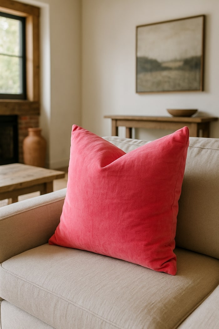 Flamingo Haze Velvet Cushion Cover