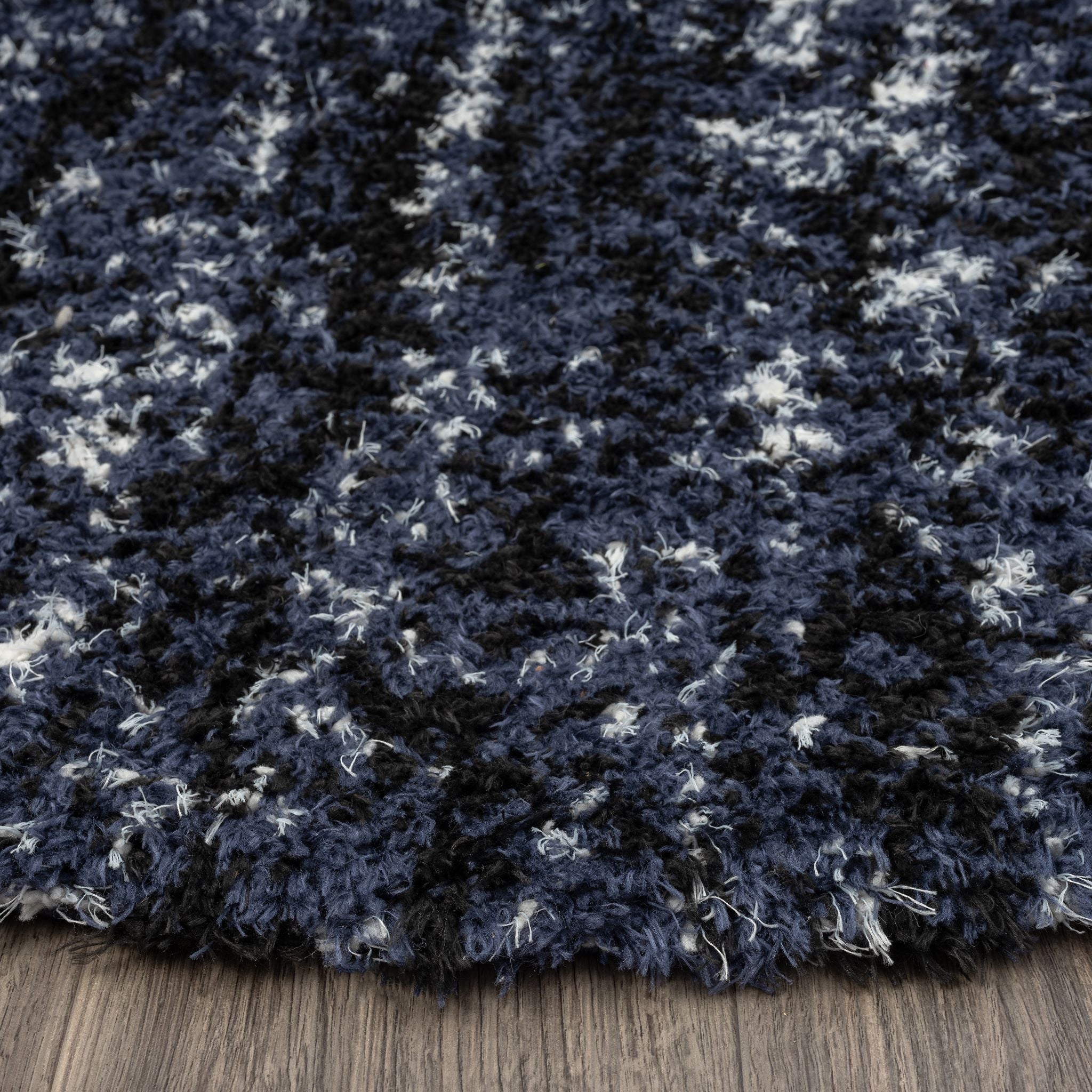 Plushy 386 Lava Navy Round Rug - Modern Round Rug Design