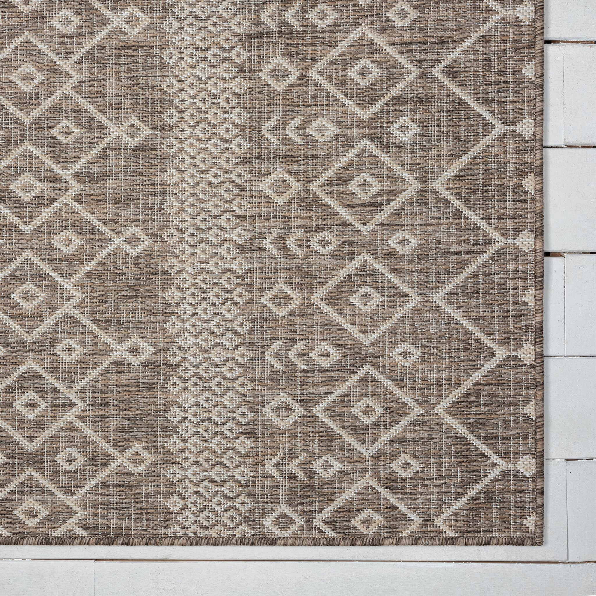 Patio 451 Almond Brown Runner Rug - Rustic Hallway Rug