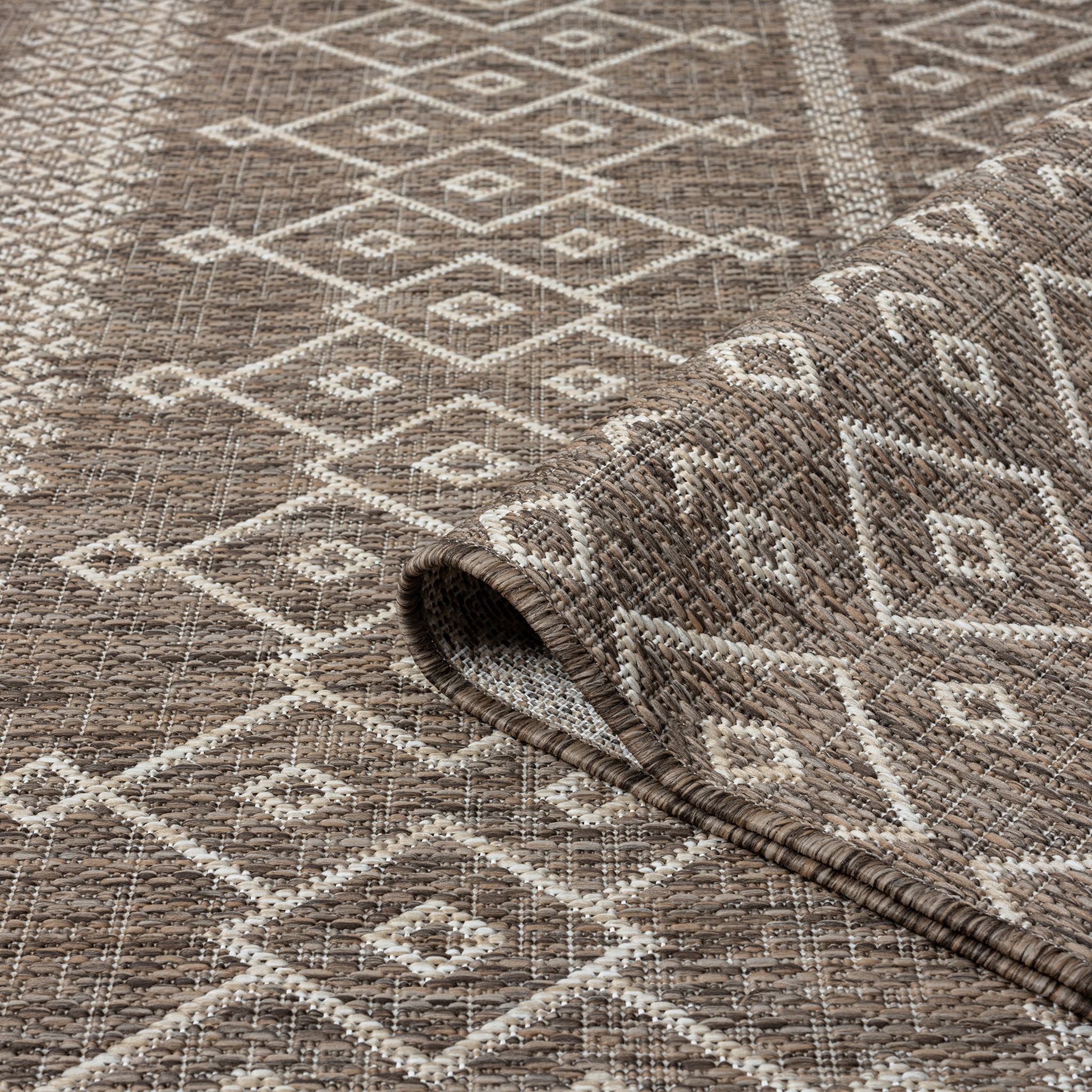 Patio 451 Almond Brown Runner Rug - Rustic Hallway Rug