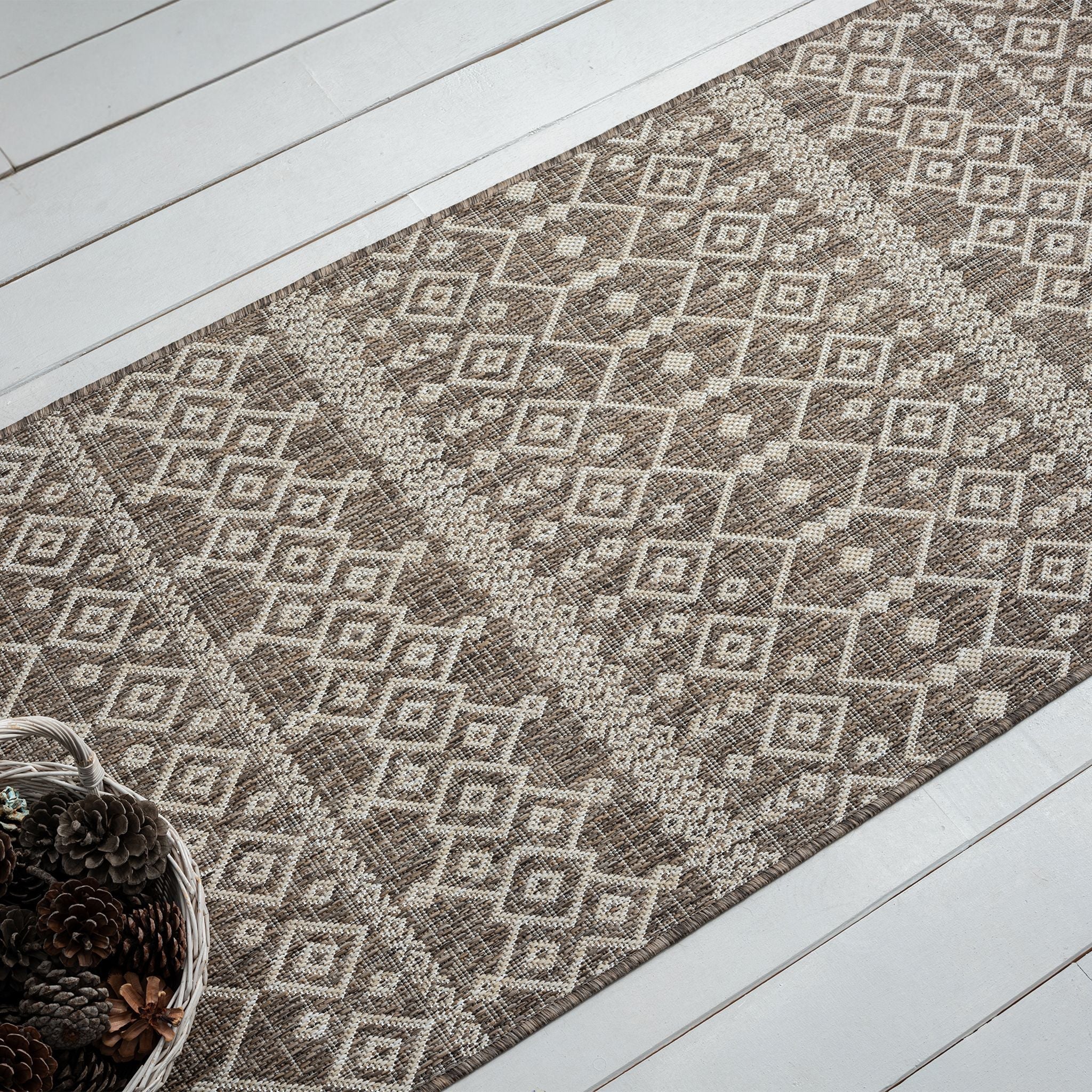 Patio 451 Almond Brown Runner Rug - Rustic Hallway Rug