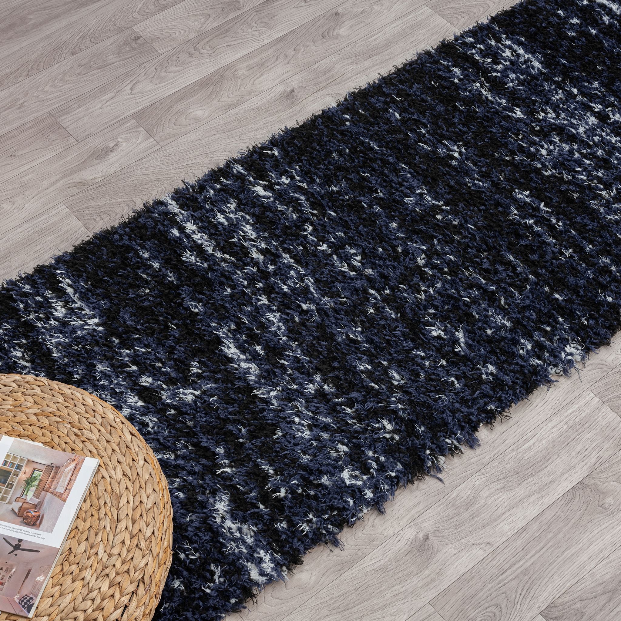 Plushy 386 Lava Navy Runner Rug - Sleek Hallway Rug