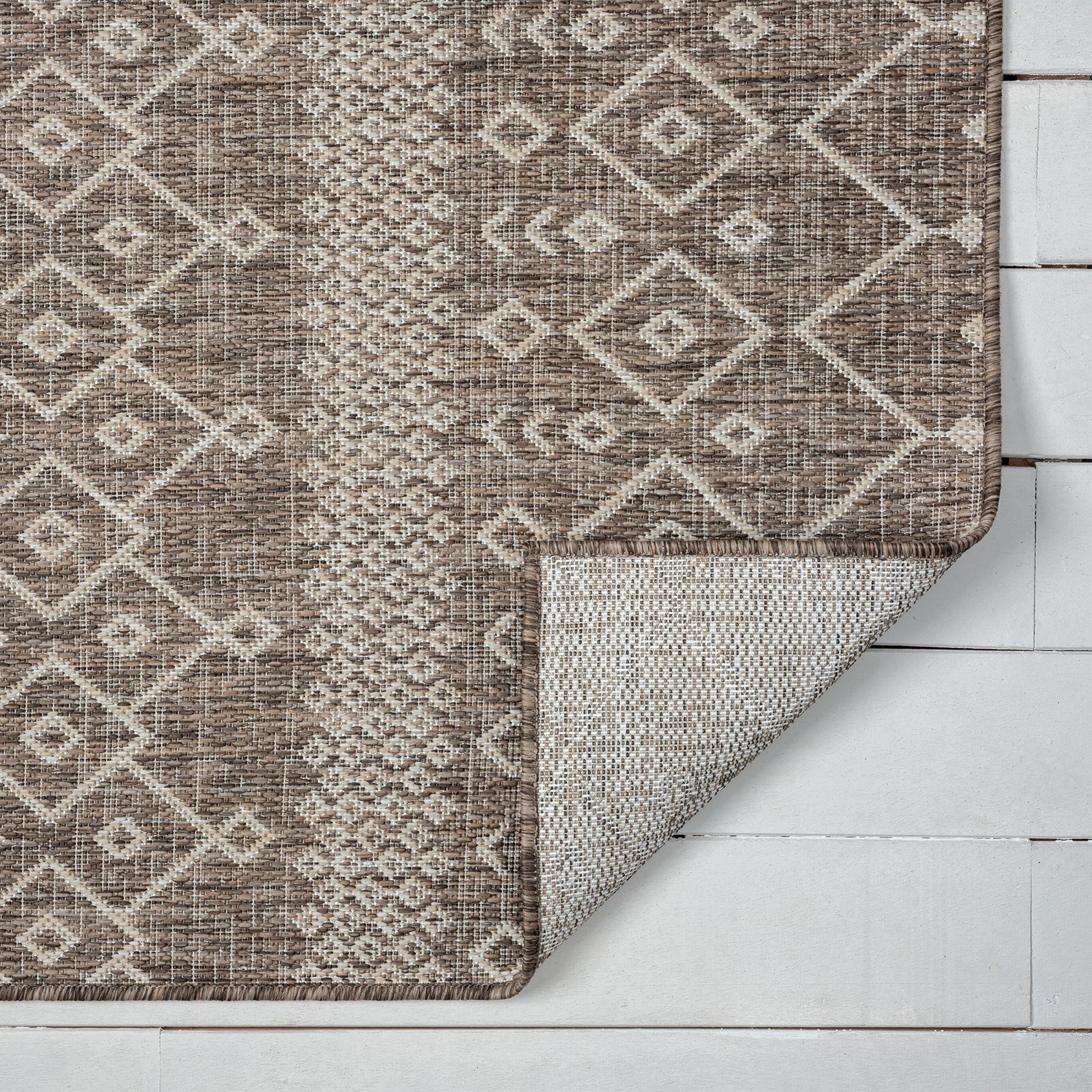 Patio 451 Almond Brown Runner Rug - Rustic Hallway Rug