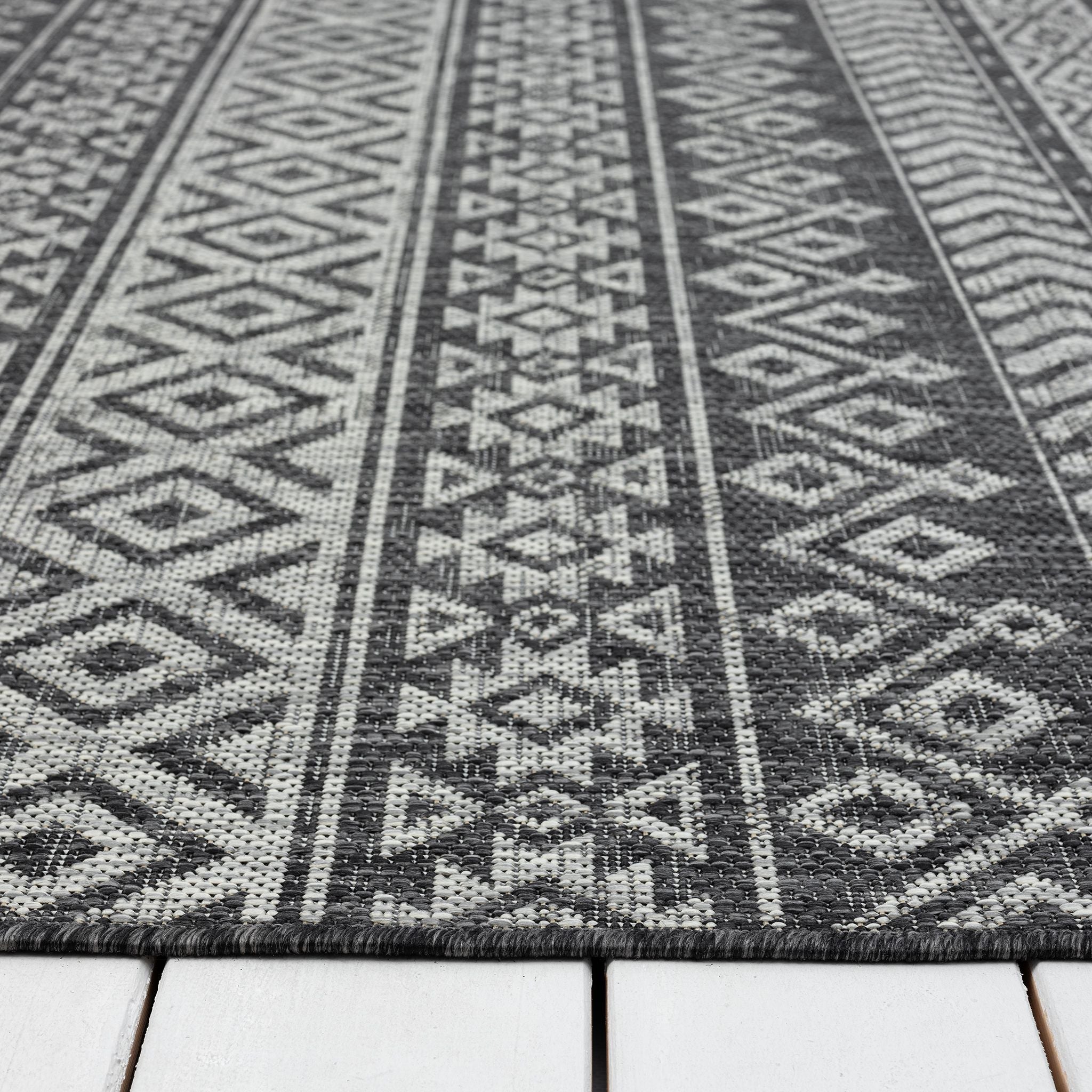 Alfresco 421 Dark Grey Runner Rug - Hallway Durability