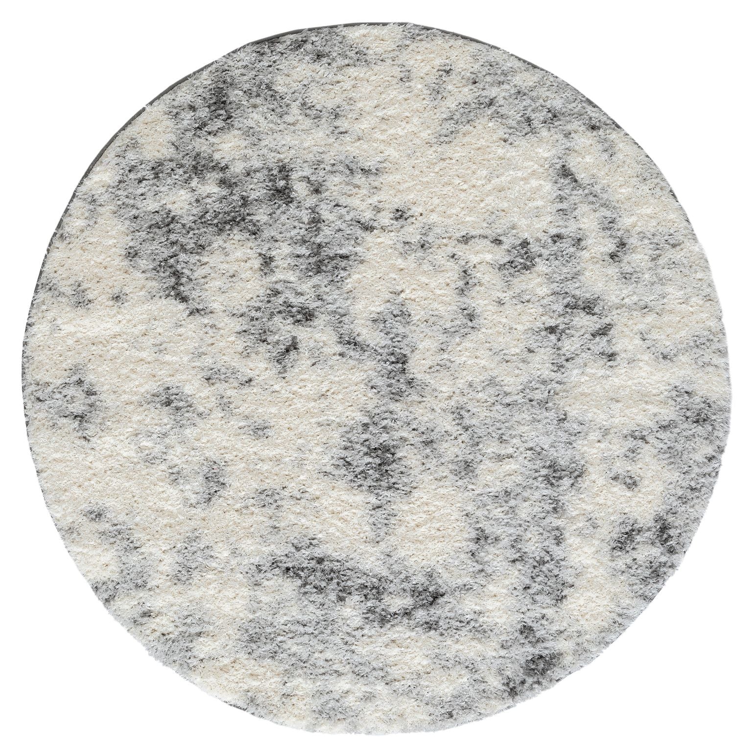 Plushy 389 Ash Round Rug - Chic Grey Round Rug