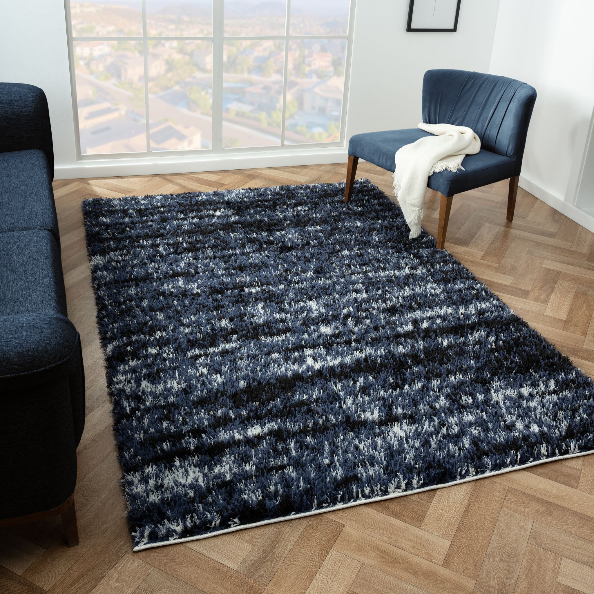 Plushy 386 Lava Navy Rug - Bold Colour & Comfort