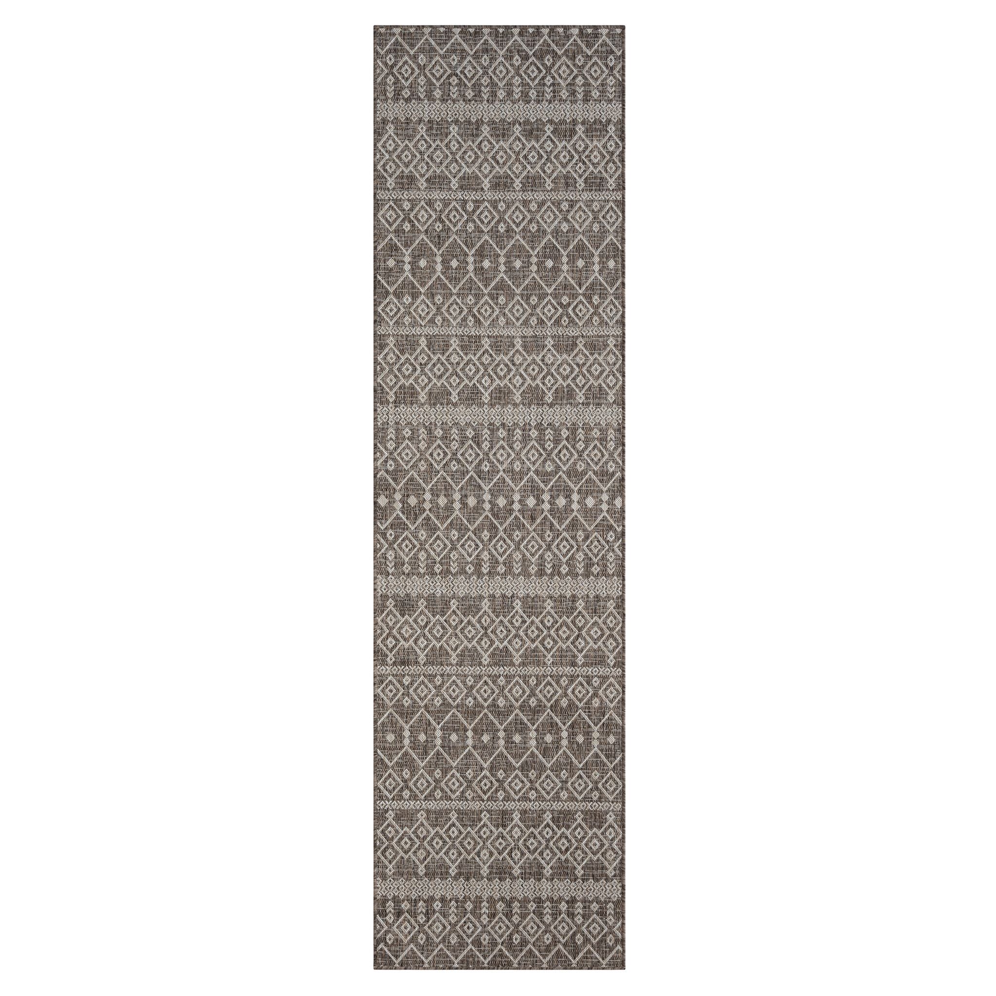 Patio 451 Almond Brown Runner Rug - Rustic Hallway Rug
