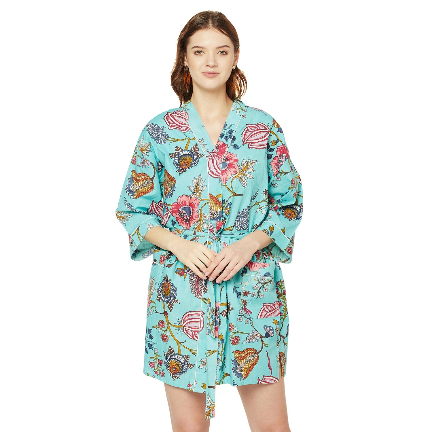 Tropical Tranquility - 100% Cotton Kimono Robe