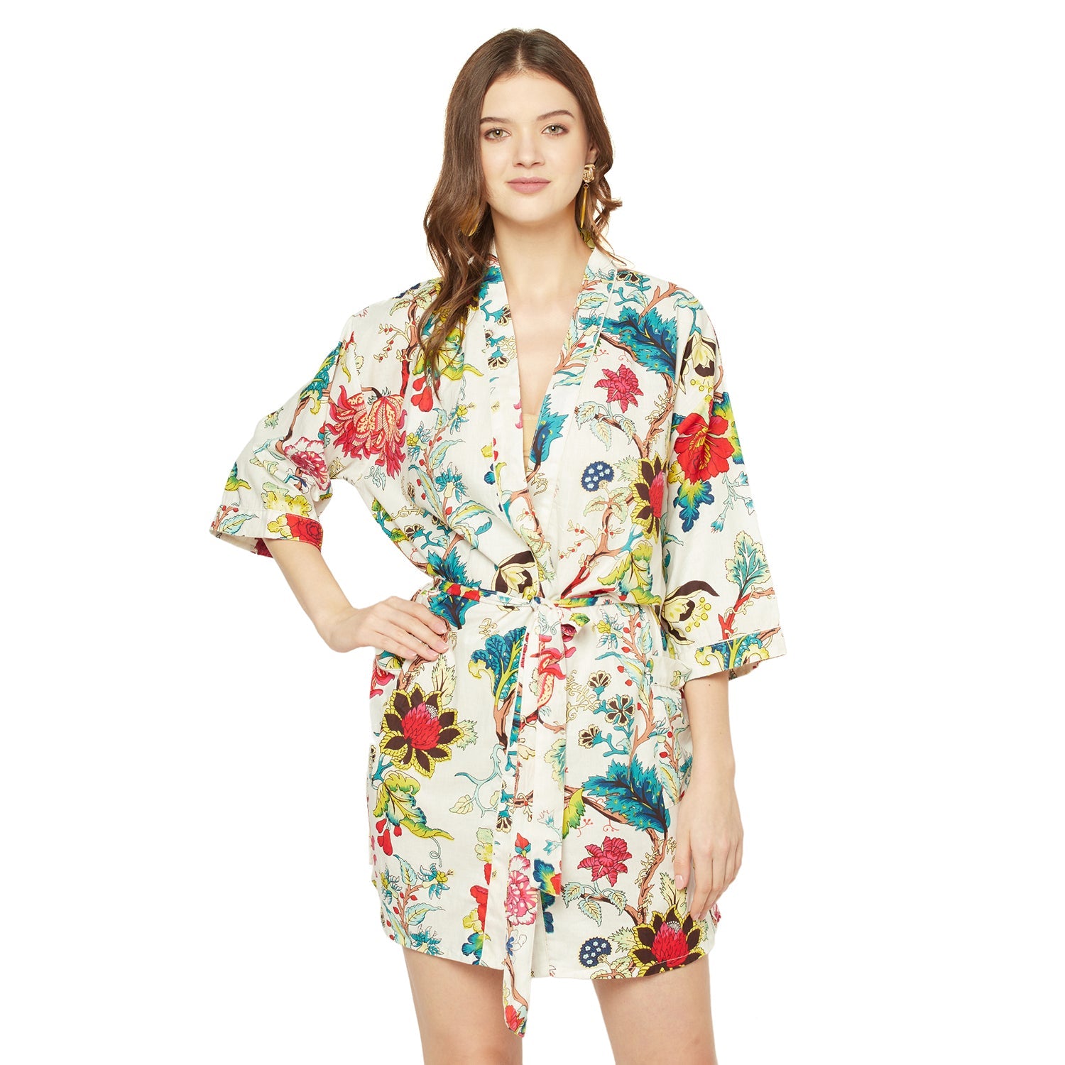 Bohemian Botanica - 100% Cotton Kimono Robe