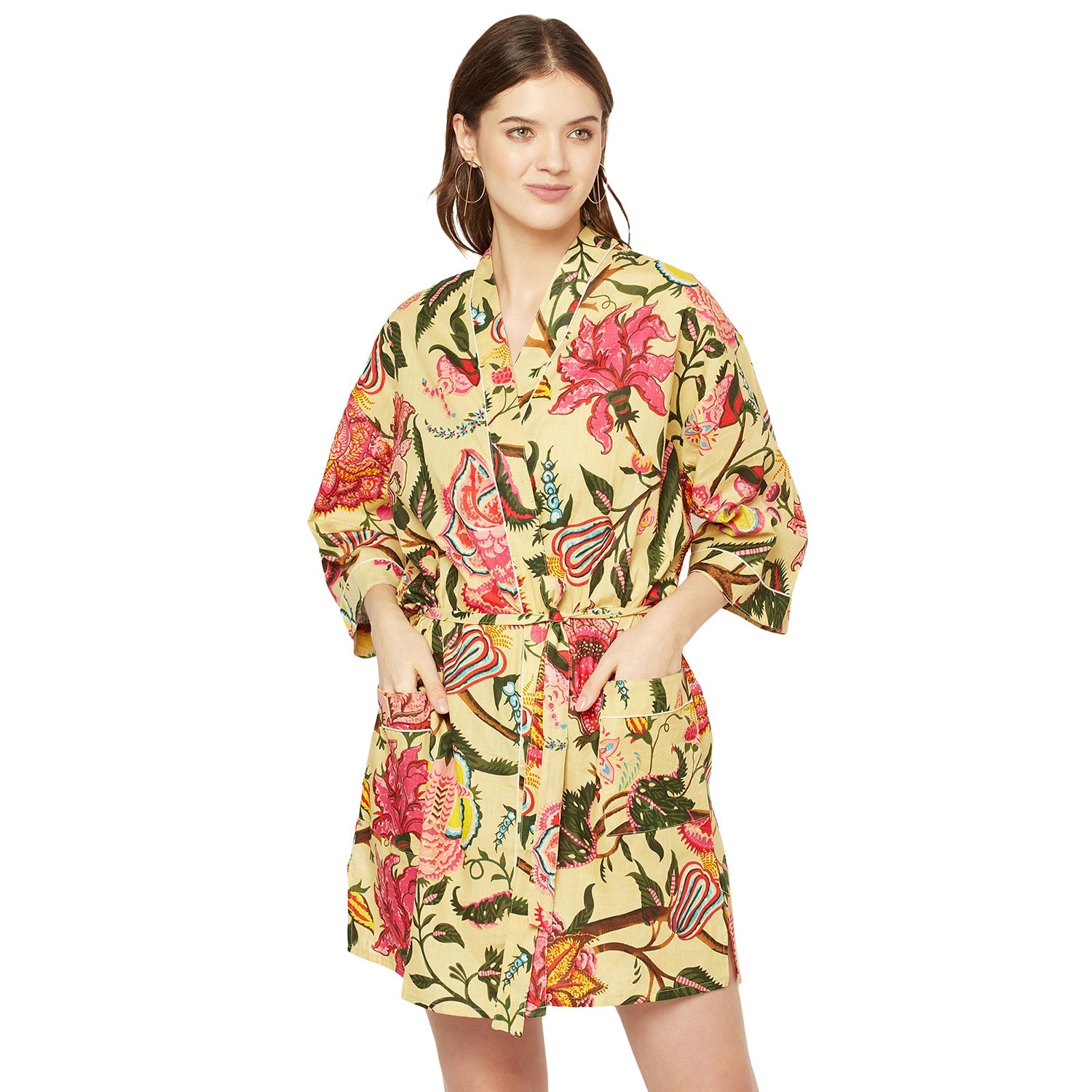 Frida Fantasy Cotton Kimono Robe - 100% Cotton