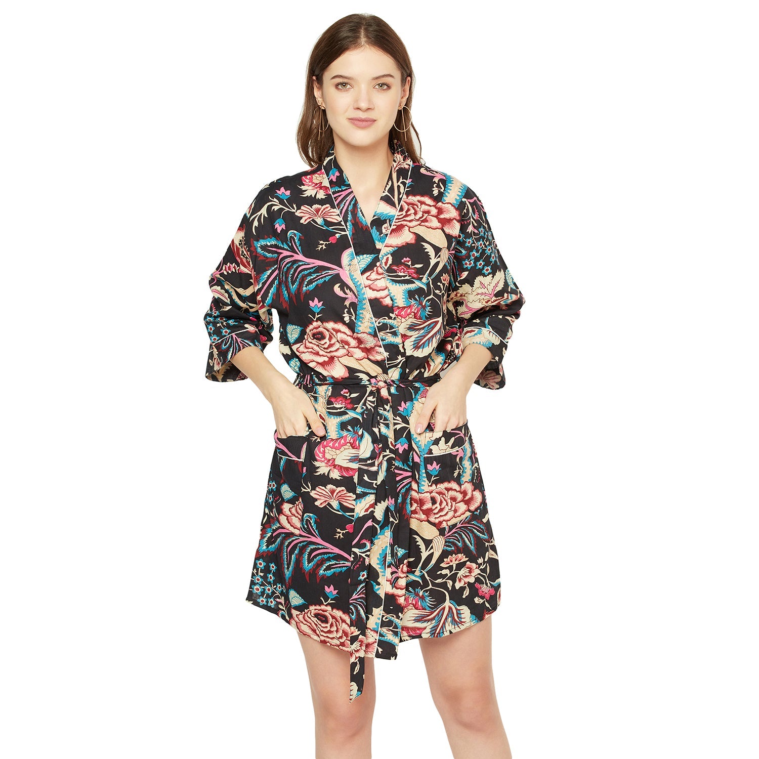 Frida Fierce Cotton Kimono Robe - 100% Cotton
