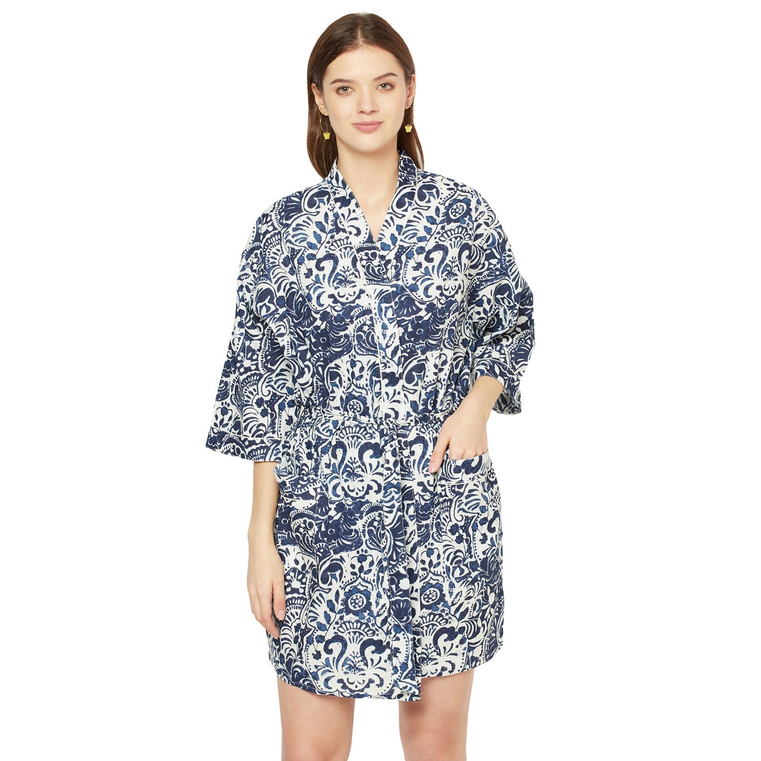 Summer Haven Cotton Kimono Robe - 100% Cotton