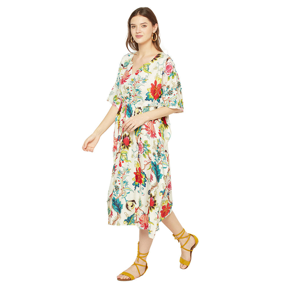 Floral Siesta Cotton Kaftan - 100% Cotton
