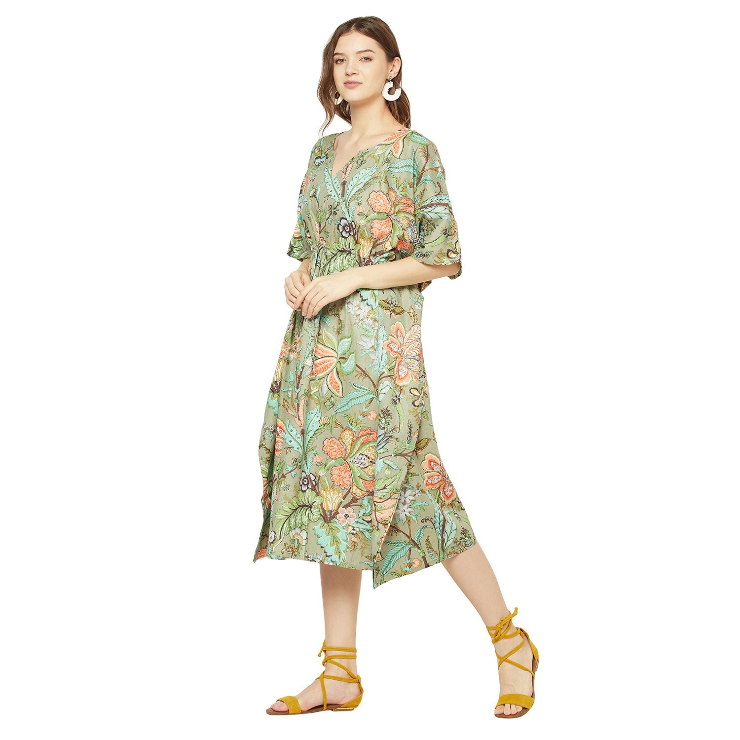 Wildflower Waltz - 100% Cotton Kaftan