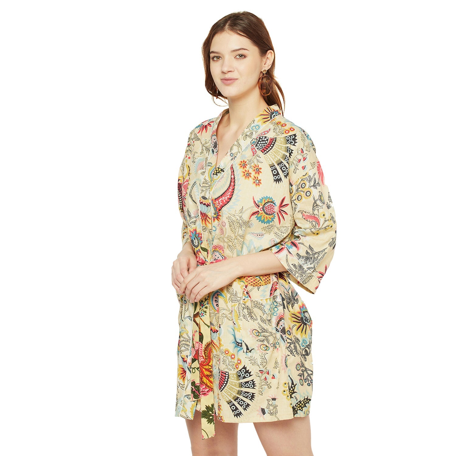 Floral Canvas - 100% Cotton Kimono Robe