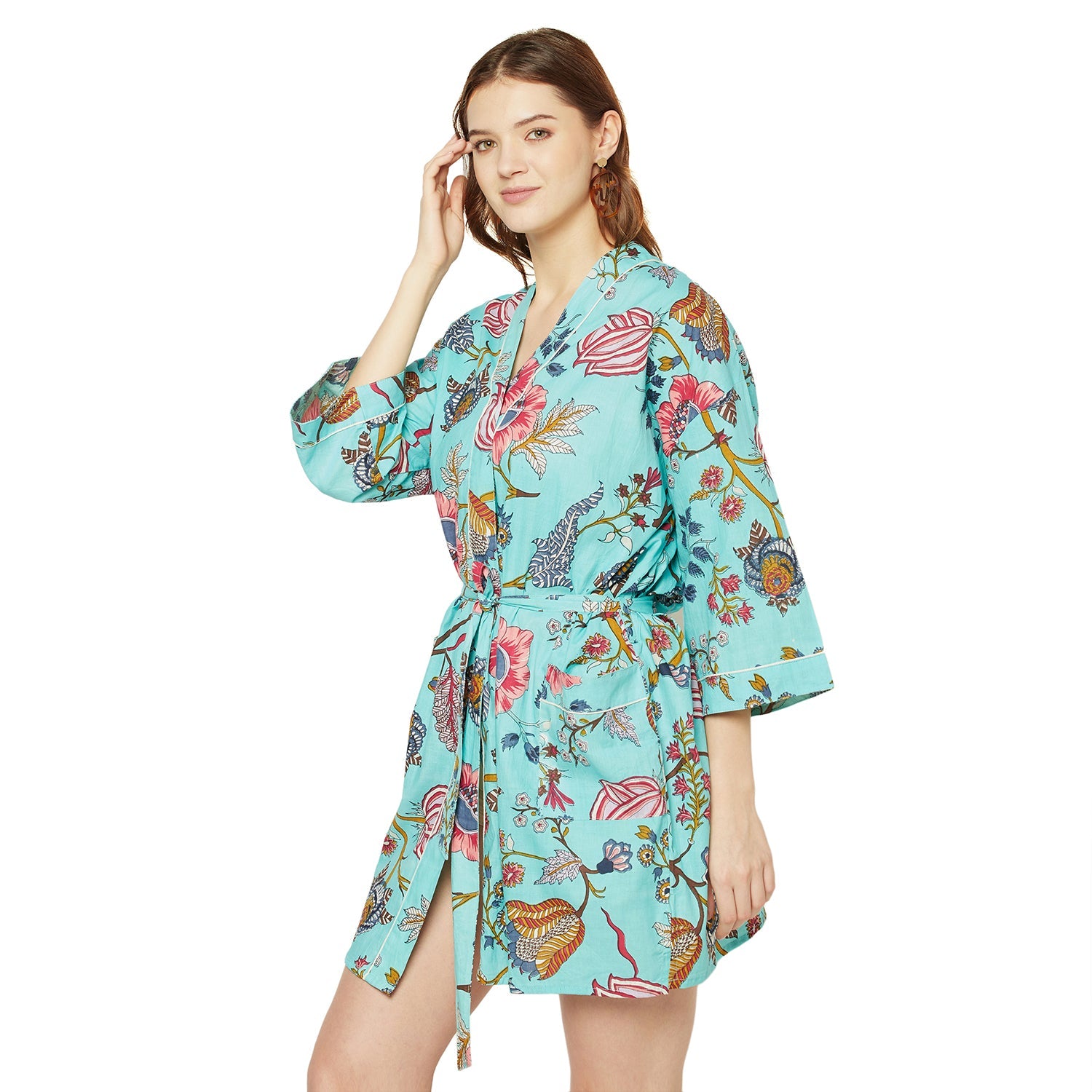 Tropical Tranquility - 100% Cotton Kimono Robe