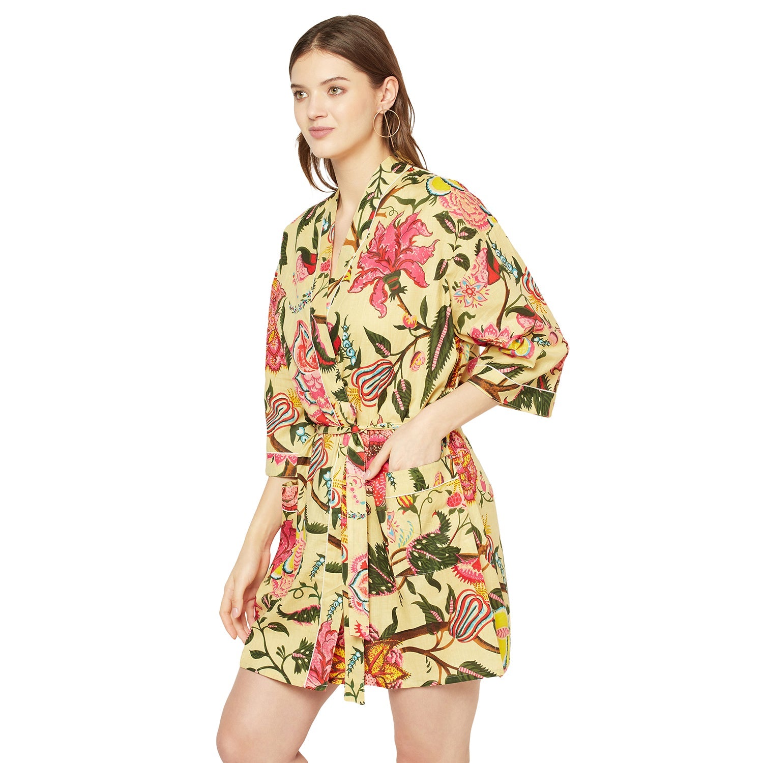 Frida Fantasy Cotton Kimono Robe - 100% Cotton