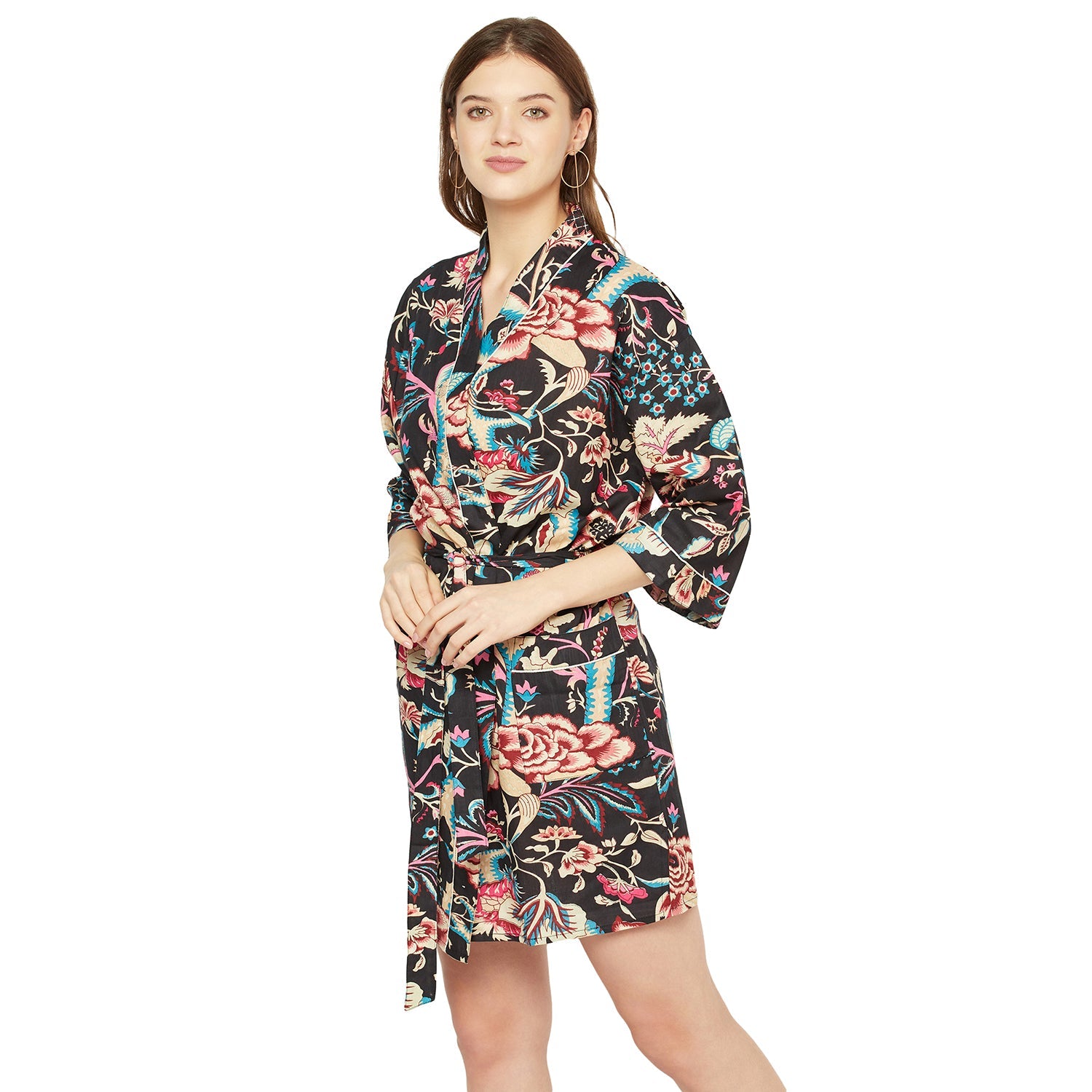 Frida Fierce Cotton Kimono Robe - 100% Cotton