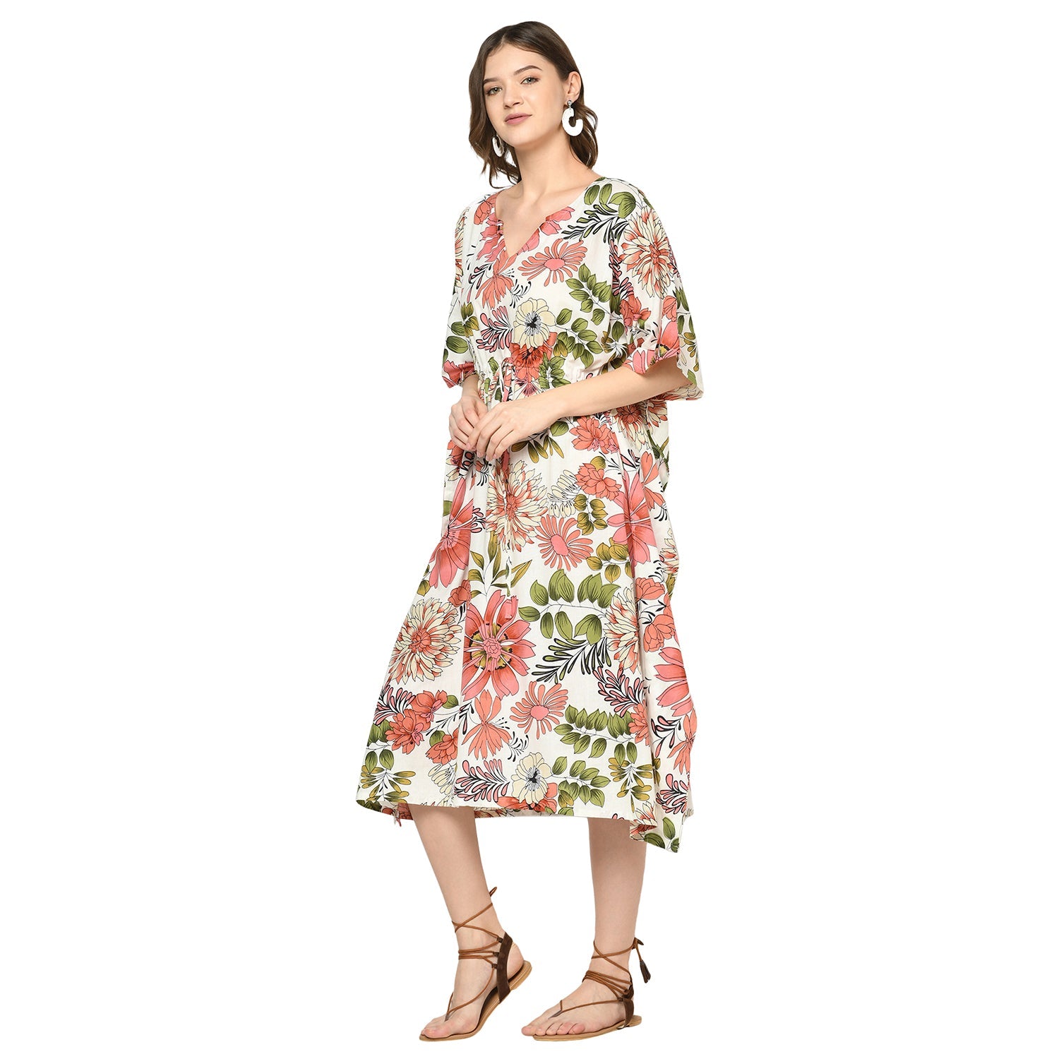 Botanical Breeze Cotton Kaftan - 100% Cotton