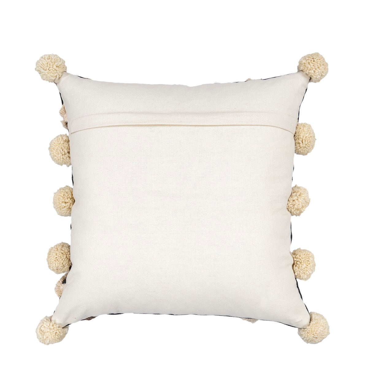 Tufted Black Boho Moroccan Tassels Cushion Cover