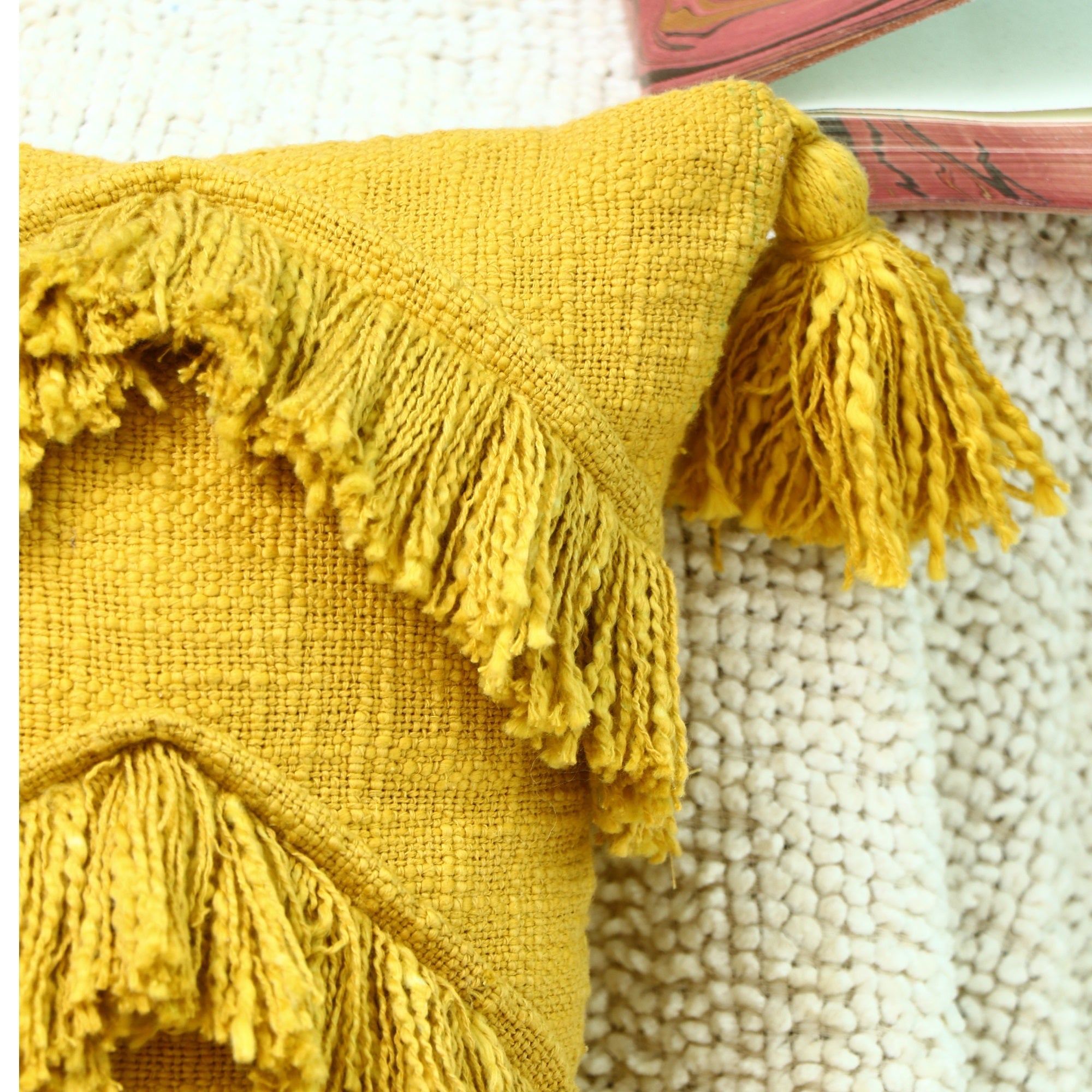 Sunny Boho Moroccan Tassels Cushion Cover