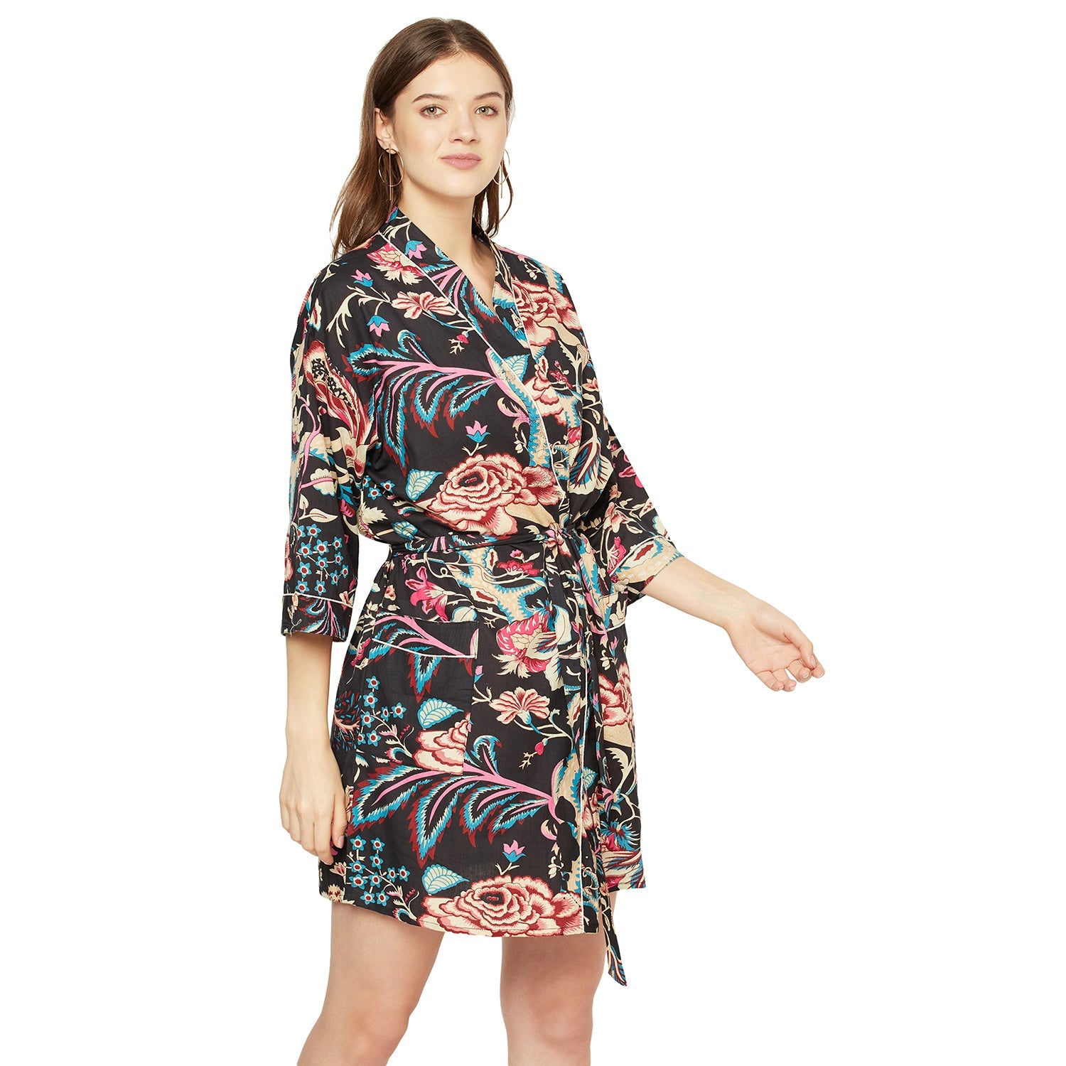 Frida Fierce Cotton Kimono Robe - 100% Cotton