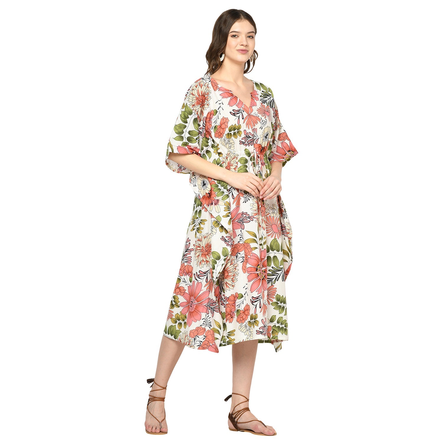 Botanical Breeze Cotton Kaftan - 100% Cotton