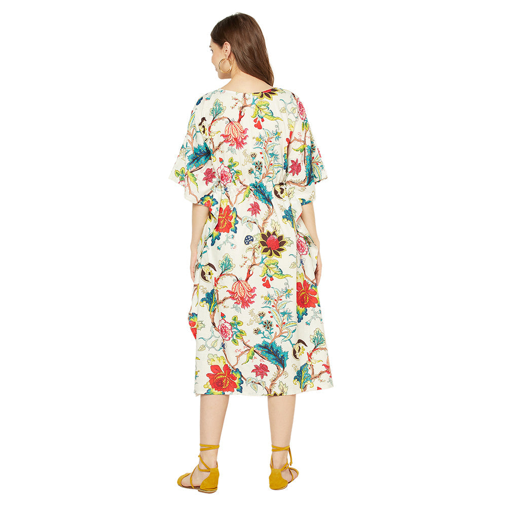Floral Siesta Cotton Kaftan - 100% Cotton