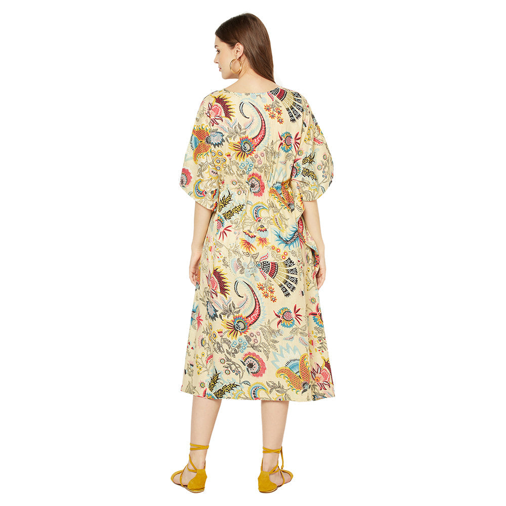 Mellow Mosaic Cotton Kaftan - 100% Cotton