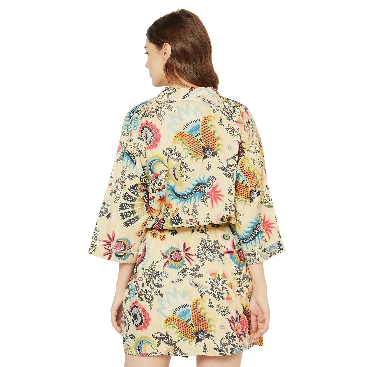 Floral Canvas - 100% Cotton Kimono Robe