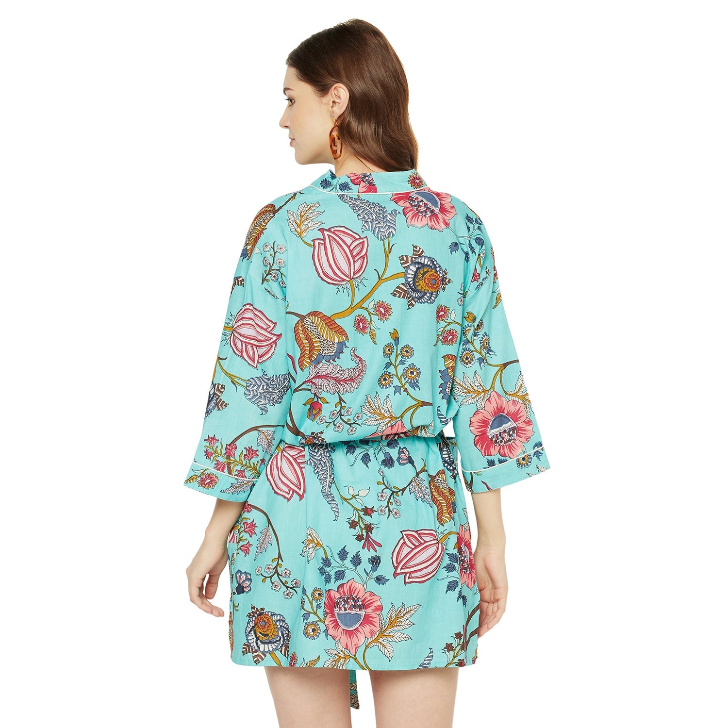 Tropical Tranquility - 100% Cotton Kimono Robe