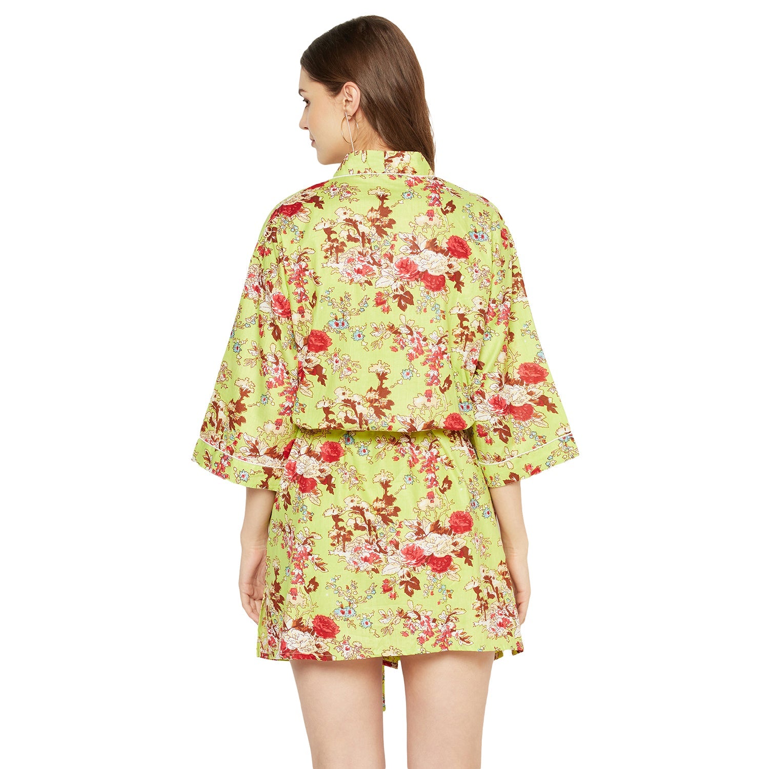 Botanic Bouquet Cotton Kimono Robe - 100% Cotton