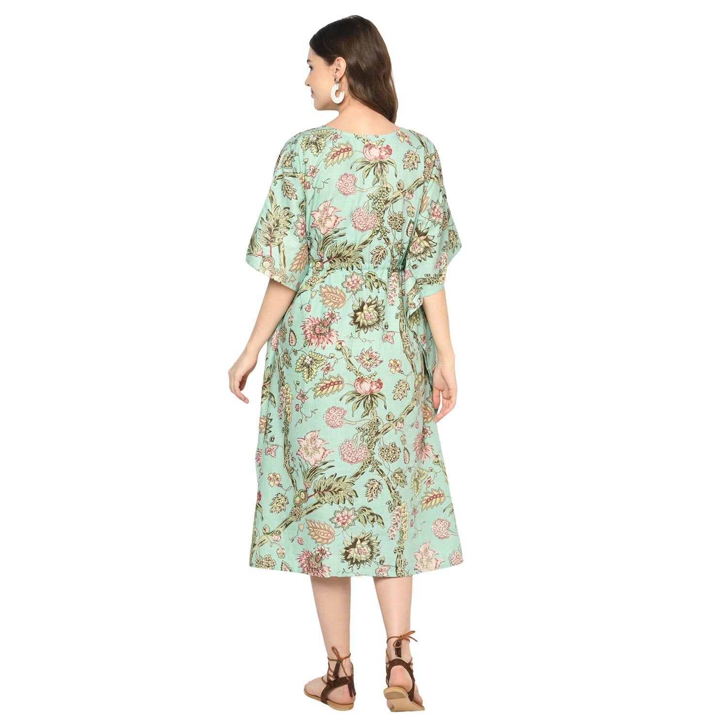 Pastel Petals Cotton Kaftan - 100% Cotton