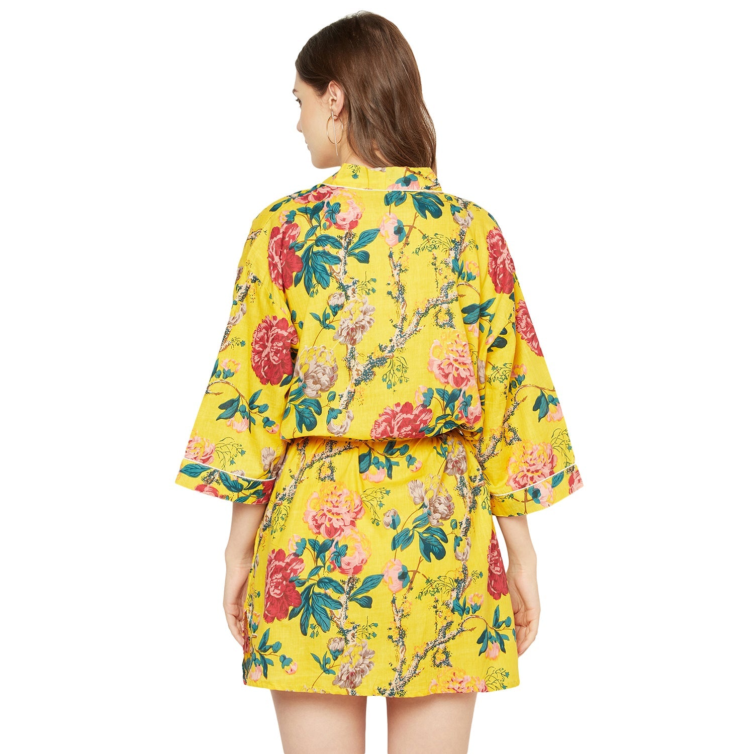 Radiant Retreat Cotton Kimono Robe - 100% Cotton