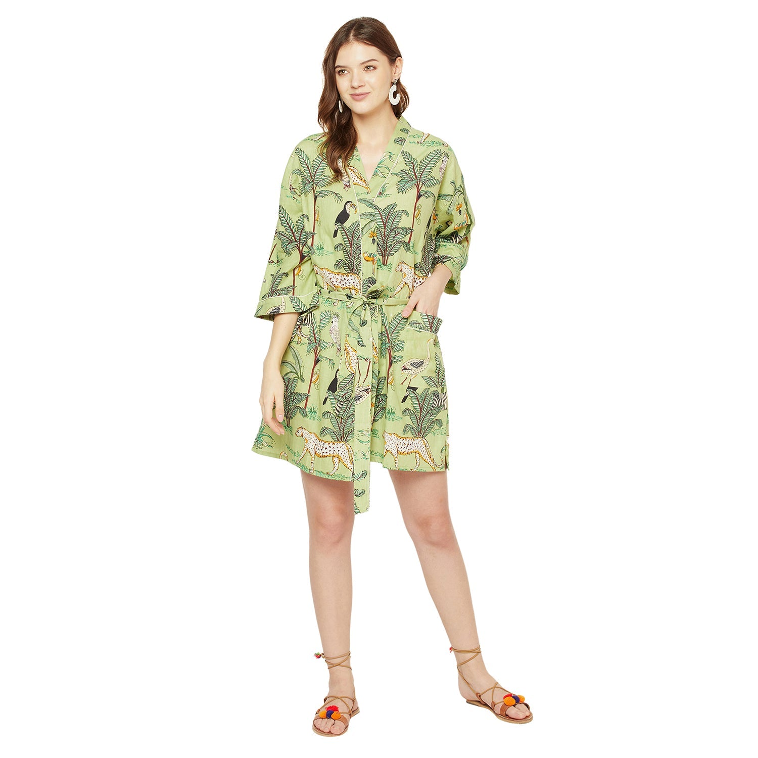 Summer Serenity Kimono Cotton Dressing Gown