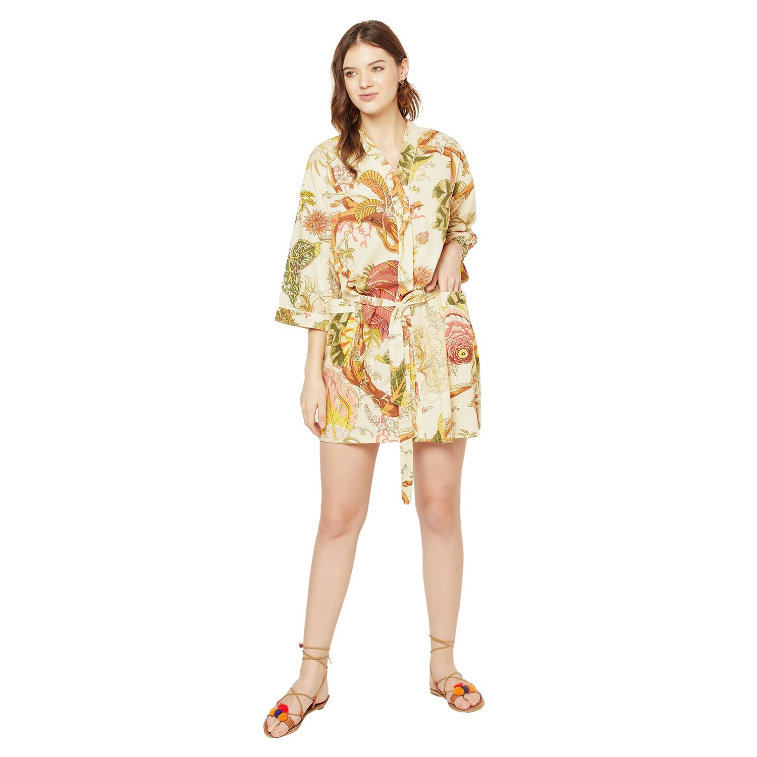 Tropical Retreat - 100% Cotton Kimono Robe