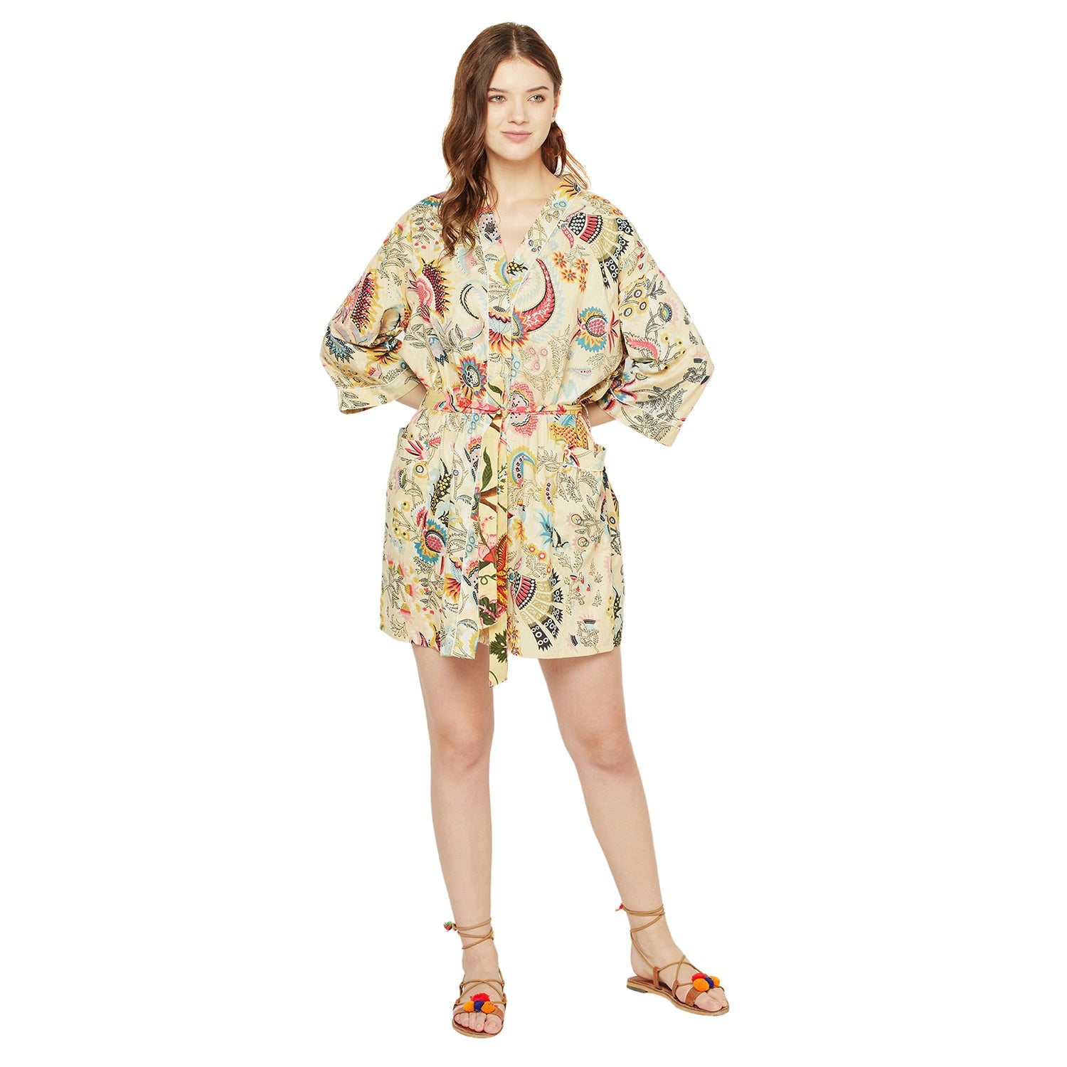 Floral Canvas - 100% Cotton Kimono Robe