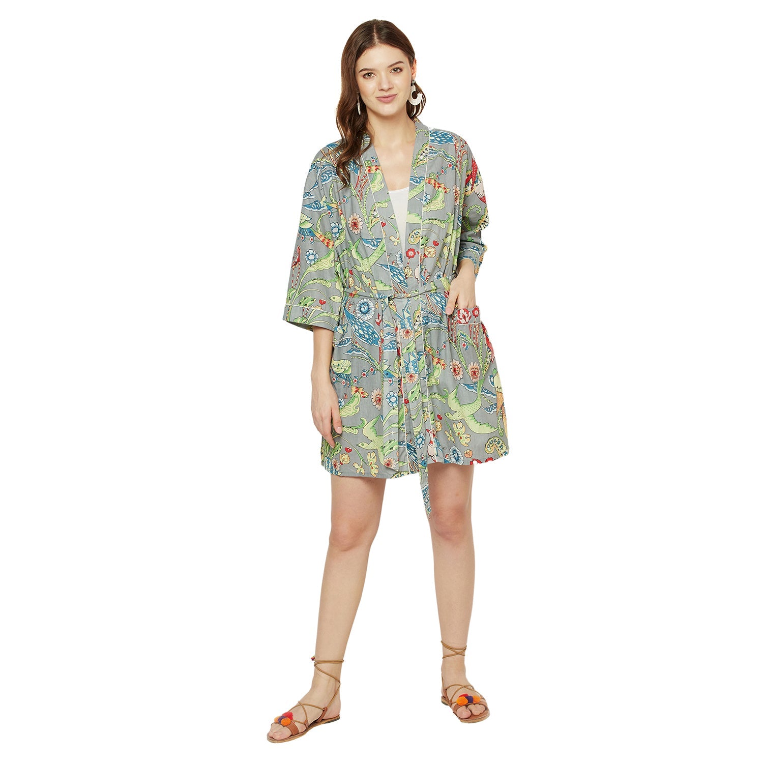 Wings of Wonder - 100% Cotton Kimono Robe