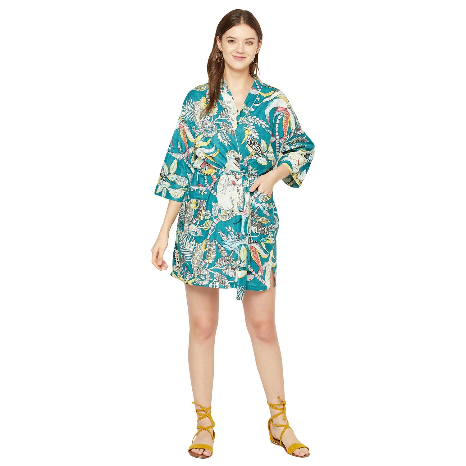 Summer's Embrace Cotton Kimono Robe - 100% Cotton